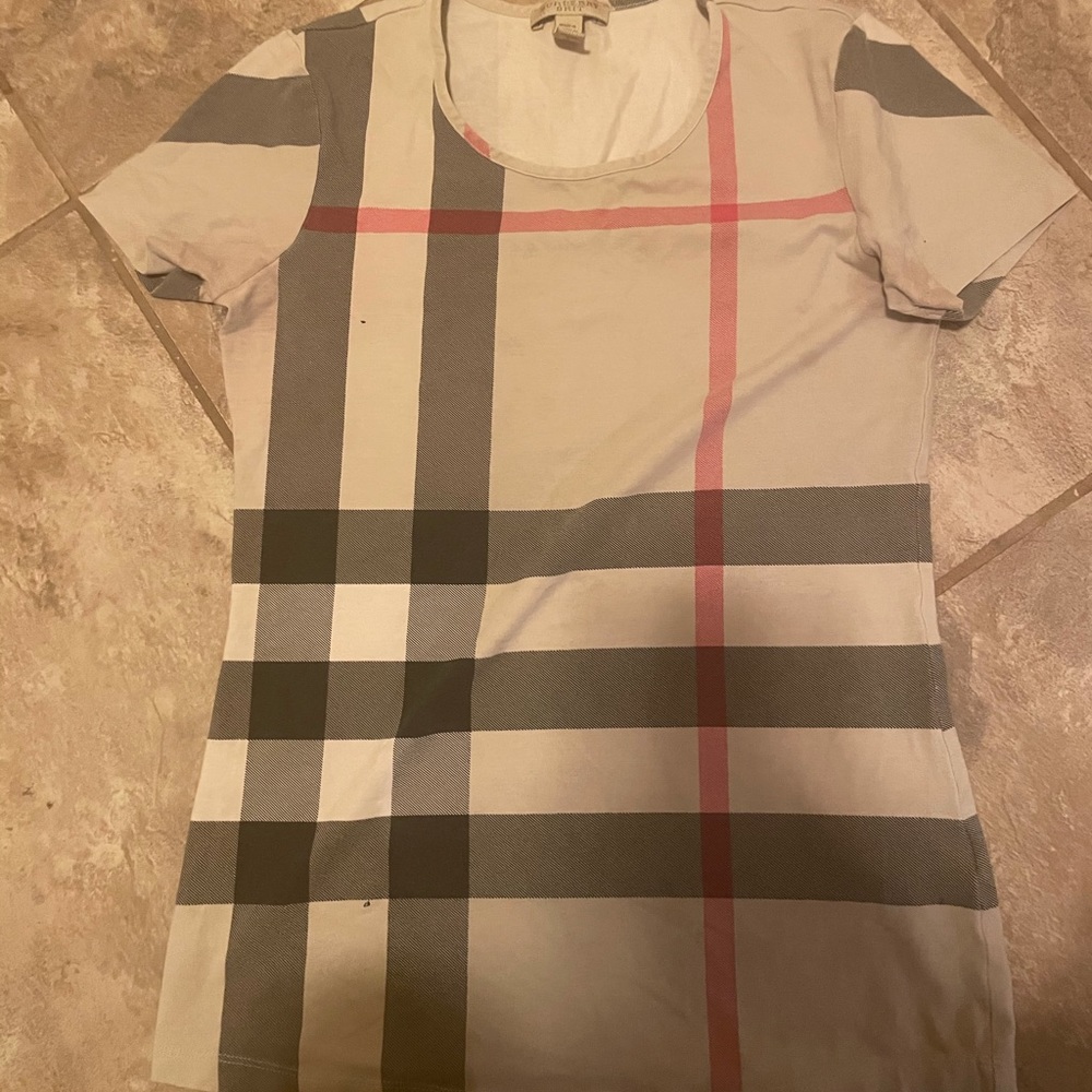 smoked checkered burberry t shirt